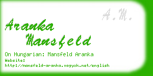 aranka mansfeld business card